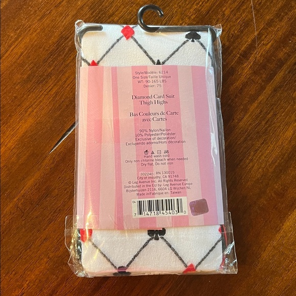 Leg Avenue Diamond Card Suit Thigh High Cosplay Party Stockings NWT - Picture 3 of 3